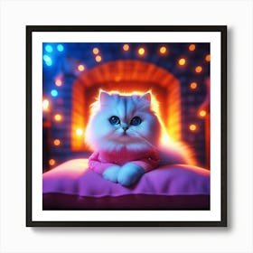 Christmas Cat Art Print