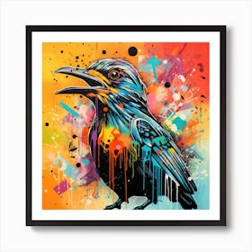 Kiwi Bird Splatter Art Print