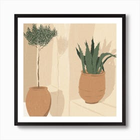 Mediterranean Scene Square Art Print