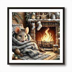 Christmas Mouse Art Print