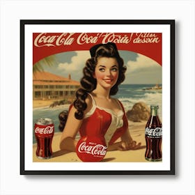 Default Default Vintage And Retro Coca Cola Advertising Aestet 2 (3) Art Print