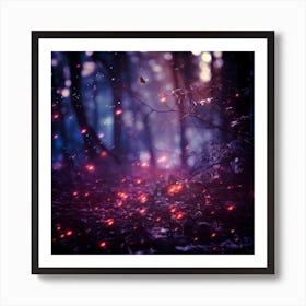 Fire In The Forest Art Print