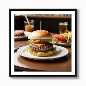 Hamburgers In A Restaurant 3 Art Print