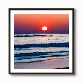 Sunset On The Beach Art Print