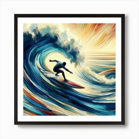 Surfer On A Wave 1 Art Print