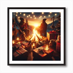 Christmas At The Cabin Art Print