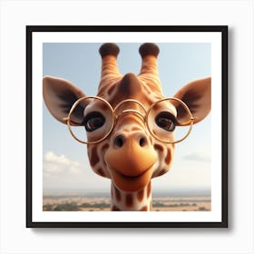 Giraffe With Glasses 3 Poster