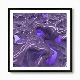 Lavender Fluid Underwater Fractal Pattern Bioluminescent Different Shapes Abstract Art By Jaco 432112376 (1) Art Print