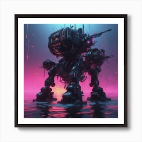 Robot In The Water Art Print