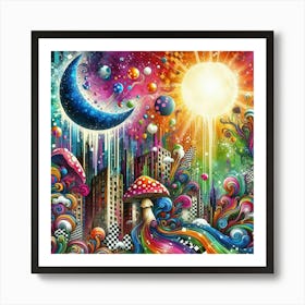 Psychedelic City 4 Art Print