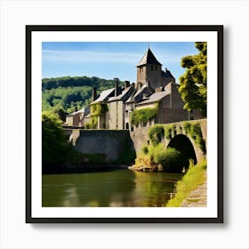 City River Castle Bridge Village Nature Europa History Aveyron Villa Nautical Tour Touris (11) Art Print