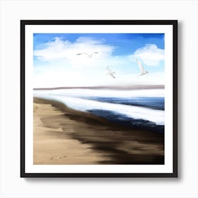 Coastal Seagulls Art Print