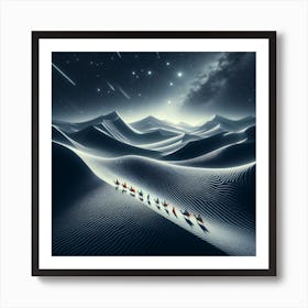 Whispers of the Desert: Shifting Sands and Starry Dreams 1 Art Print