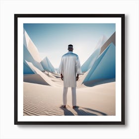 Man In Sand 17 Art Print