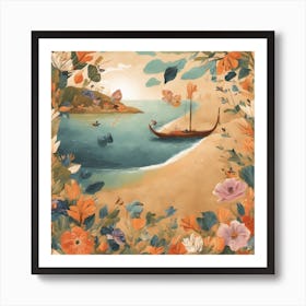 Boat On The Beach Art Print