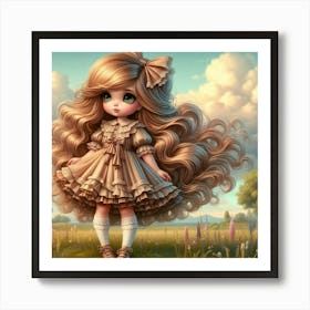 Little Girl With Long Hair 6 Art Print