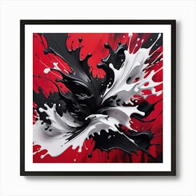 Black And White Splash 2 Art Print