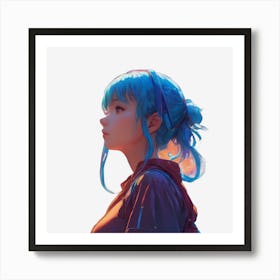 Girl Blue Art Print