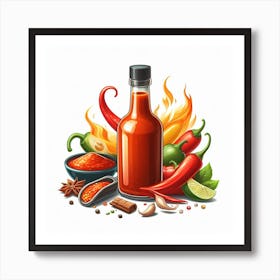 Hot Sauce Vector Illustration Art Print