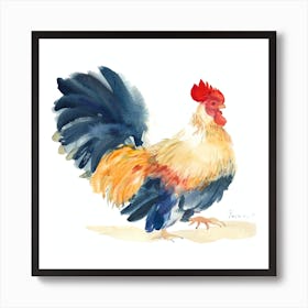 Blue Rooster1 Art Print