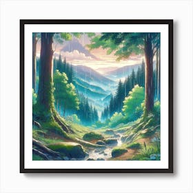 Forest In The Rain 1 Art Print