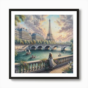 Paris Bridge 1 Art Print