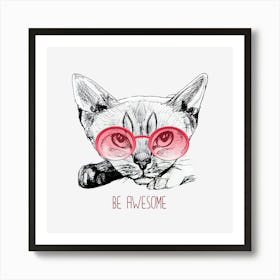 Be Awesome Cat Art Print