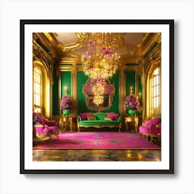 Futuristic Beautiful French Mansion Interior Glamo (30) Art Print