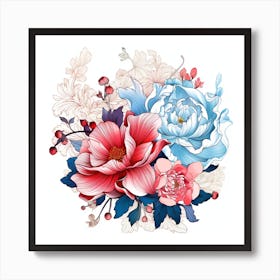 Chinese Flowers 1 Art Print