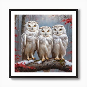 Snowy Owls Art Print