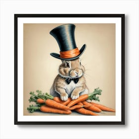 Rabbit With Carrots 17 Art Print