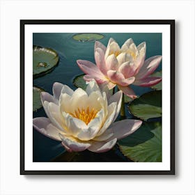 Feel the inner peace in every corner of your home with the Floating Water Lily painting. Acquire this unique piece of art now!" Art Print