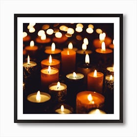 Candles In The Dark Art Print