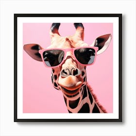 Pink Giraffe Art Print