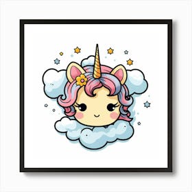 Unicorn On A Cloud 2 Art Print