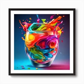 Colorful Paint Splash Art Print