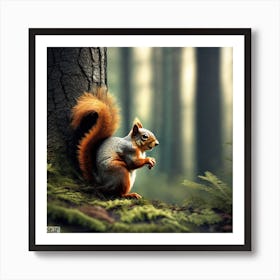 Squirrel In The Forest 178 Art Print