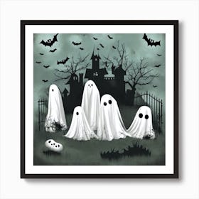 Ghosts In The Graveyard Art Print