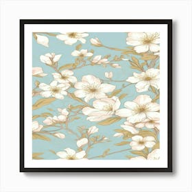 Sakura Blossom Pattern Art Print