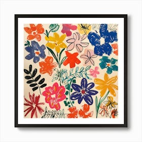 Summer Flowers Painting Matisse Style 9 Art Print