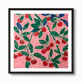 Summer Cherries Painting Matisse Style 5 Art Print