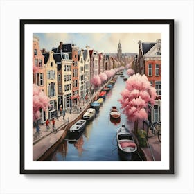 Pink Blossoms In Amsterdam Art Print