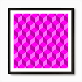 Pink Cubes Art Print