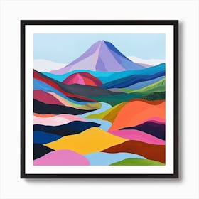 Colourful Abstract Tongariro National Park New Zealand 3 Art Print