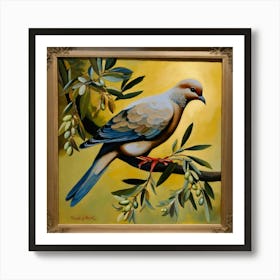 Dove Holding Olive Branch (2) Art Print