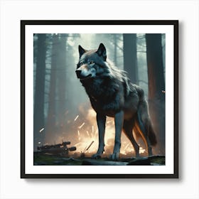 Wolf In The Woods 61 Art Print