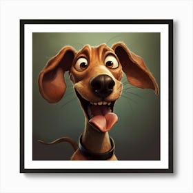 Joyful Dog With A Playful Smile Art Print
