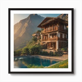 Turkish Villa In The Mountains Art Print