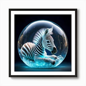 Firefly Bioluminescent Baby Zebra Sleeping In A Floating Bubble 58136 (2) Art Print