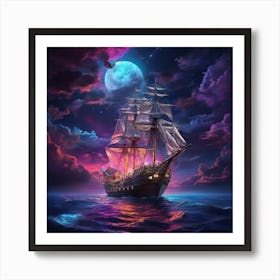 Ship On The Ocean Art Print